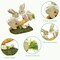 8.9 Inches Sisal Easter Bunny Decor on Carrot Seesaw, Natural Straw Easter Decorations Bunny Figurine on Moss Meadow as Spring Decor, Easter Table Decor
